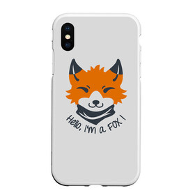 Чехол для iPhone XS Max матовый с принтом Hello Fox в Екатеринбурге, Силикон | Область печати: задняя сторона чехла, без боковых панелей | cute | fox | foxes | ginger | hello | tail | забавная | лис | лиса | лисица | лисицы | лисичка | лисички | лисы | милая | привет | рыжая | рыжие | смешная | фыр | хвост | хвосты