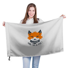 Флаг 3D с принтом Hello Fox в Екатеринбурге, 100% полиэстер | плотность ткани — 95 г/м2, размер — 67 х 109 см. Принт наносится с одной стороны | cute | fox | foxes | ginger | hello | tail | забавная | лис | лиса | лисица | лисицы | лисичка | лисички | лисы | милая | привет | рыжая | рыжие | смешная | фыр | хвост | хвосты