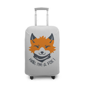 Чехол для чемодана 3D с принтом Hello Fox в Екатеринбурге, 86% полиэфир, 14% спандекс | двустороннее нанесение принта, прорези для ручек и колес | cute | fox | foxes | ginger | hello | tail | забавная | лис | лиса | лисица | лисицы | лисичка | лисички | лисы | милая | привет | рыжая | рыжие | смешная | фыр | хвост | хвосты