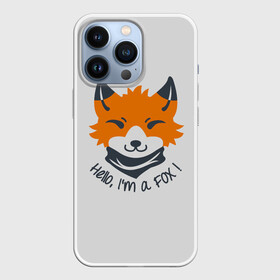 Чехол для iPhone 13 Pro с принтом Hello Fox в Екатеринбурге,  |  | Тематика изображения на принте: cute | fox | foxes | ginger | hello | tail | забавная | лис | лиса | лисица | лисицы | лисичка | лисички | лисы | милая | привет | рыжая | рыжие | смешная | фыр | хвост | хвосты