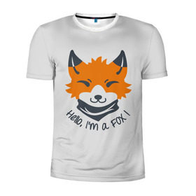 Мужская футболка 3D спортивная с принтом Hello Fox в Екатеринбурге, 100% полиэстер с улучшенными характеристиками | приталенный силуэт, круглая горловина, широкие плечи, сужается к линии бедра | cute | fox | foxes | ginger | hello | tail | забавная | лис | лиса | лисица | лисицы | лисичка | лисички | лисы | милая | привет | рыжая | рыжие | смешная | фыр | хвост | хвосты
