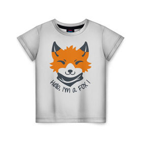 Детская футболка 3D с принтом Hello Fox в Екатеринбурге, 100% гипоаллергенный полиэфир | прямой крой, круглый вырез горловины, длина до линии бедер, чуть спущенное плечо, ткань немного тянется | cute | fox | foxes | ginger | hello | tail | забавная | лис | лиса | лисица | лисицы | лисичка | лисички | лисы | милая | привет | рыжая | рыжие | смешная | фыр | хвост | хвосты