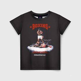Детская футболка 3D с принтом Мухамед Али в Екатеринбурге, 100% гипоаллергенный полиэфир | прямой крой, круглый вырез горловины, длина до линии бедер, чуть спущенное плечо, ткань немного тянется | Тематика изображения на принте: boxing | muhammad ali | sport | бокс | боксер | легенда | мухамед али | спорт