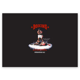 Поздравительная открытка с принтом Мухамед Али в Екатеринбурге, 100% бумага | плотность бумаги 280 г/м2, матовая, на обратной стороне линовка и место для марки
 | boxing | muhammad ali | sport | бокс | боксер | легенда | мухамед али | спорт