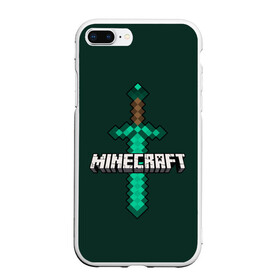 Чехол для iPhone 7Plus/8 Plus матовый с принтом Меч Minecraft в Екатеринбурге, Силикон | Область печати: задняя сторона чехла, без боковых панелей | craft | creeper | enderman | mine | minecraft | miner | online | skeleton | sword | tnt | world | zombie | динамит | зомби | игра | игры | кирка | крипер | майнер | майнкрафт | меч | мир | онлайн | скелетон