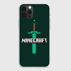 Чехол для iPhone 12 Pro с принтом Меч Minecraft в Екатеринбурге, силикон | область печати: задняя сторона чехла, без боковых панелей | craft | creeper | enderman | mine | minecraft | miner | online | skeleton | sword | tnt | world | zombie | динамит | зомби | игра | игры | кирка | крипер | майнер | майнкрафт | меч | мир | онлайн | скелетон