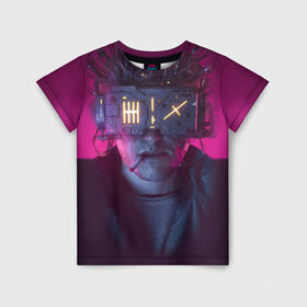 Детская футболка 3D с принтом Нейромант в Екатеринбурге, 100% гипоаллергенный полиэфир | прямой крой, круглый вырез горловины, длина до линии бедер, чуть спущенное плечо, ткань немного тянется | будущее | гибсон | интернет | киберпанк | контент | сеть | технологии | уильям | фантастика