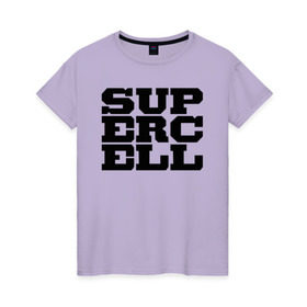 Женская футболка хлопок с принтом SUPERCELL в Екатеринбурге, 100% хлопок | прямой крой, круглый вырез горловины, длина до линии бедер, слегка спущенное плечо | supercell | игра | клеш | клэш | суперселл