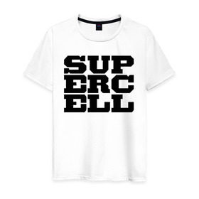 Мужская футболка хлопок с принтом SUPERCELL в Екатеринбурге, 100% хлопок | прямой крой, круглый вырез горловины, длина до линии бедер, слегка спущенное плечо. | supercell | игра | клеш | клэш | суперселл