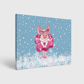 Холст прямоугольный с принтом Свинка в розовом в Екатеринбурге, 100% ПВХ |  | Тематика изображения на принте: 2019 | год свиньи | милая свинка | новогодний подарок | новый год | новый год 2019 | подарок на новый год | прикольная свинка | свинка в розовом | свинья | символ 2019 года | снег | снежинки