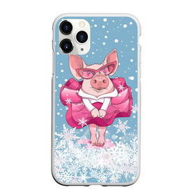 Чехол для iPhone 11 Pro матовый с принтом Свинка в розовом в Екатеринбурге, Силикон |  | 2019 | год свиньи | милая свинка | новогодний подарок | новый год | новый год 2019 | подарок на новый год | прикольная свинка | свинка в розовом | свинья | символ 2019 года | снег | снежинки
