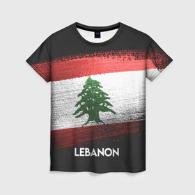 Женская футболка 3D с принтом LEBANON(Ливан) в Екатеринбурге, 100% полиэфир ( синтетическое хлопкоподобное полотно) | прямой крой, круглый вырез горловины, длина до линии бедер | lebanon | urban | город | ливан | мир | путешествие | символика | страны | флаг