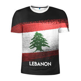Мужская футболка 3D спортивная с принтом LEBANON(Ливан) в Екатеринбурге, 100% полиэстер с улучшенными характеристиками | приталенный силуэт, круглая горловина, широкие плечи, сужается к линии бедра | Тематика изображения на принте: lebanon | urban | город | ливан | мир | путешествие | символика | страны | флаг