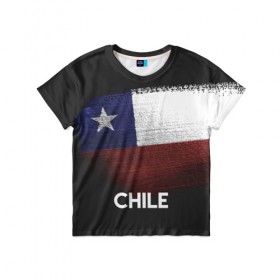 Детская футболка 3D с принтом Chile(Чили) в Екатеринбурге, 100% гипоаллергенный полиэфир | прямой крой, круглый вырез горловины, длина до линии бедер, чуть спущенное плечо, ткань немного тянется | Тематика изображения на принте: chile | urban | город | мир | путешествие | символика | страны | флаг | чили