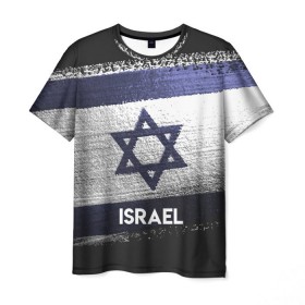 Мужская футболка 3D с принтом Israel(Израиль) в Екатеринбурге, 100% полиэфир | прямой крой, круглый вырез горловины, длина до линии бедер | Тематика изображения на принте: israel | urban | город | израиль | мир | путешествие | символика | страны | флаг