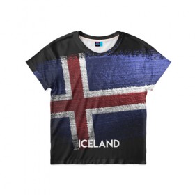 Детская футболка 3D с принтом Iceland(Исландия) в Екатеринбурге, 100% гипоаллергенный полиэфир | прямой крой, круглый вырез горловины, длина до линии бедер, чуть спущенное плечо, ткань немного тянется | iceland | urban | город | мир | путешествие | символика | страны | флаг