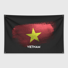Флаг-баннер с принтом VIETNAM(Вьетнам) в Екатеринбурге, 100% полиэстер | размер 67 х 109 см, плотность ткани — 95 г/м2; по краям флага есть четыре люверса для крепления | urban | vietnam | город | мир | путешествие | символика | страны | флаг