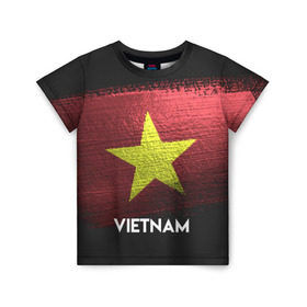 Детская футболка 3D с принтом VIETNAM(Вьетнам) в Екатеринбурге, 100% гипоаллергенный полиэфир | прямой крой, круглый вырез горловины, длина до линии бедер, чуть спущенное плечо, ткань немного тянется | urban | vietnam | город | мир | путешествие | символика | страны | флаг