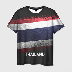Мужская футболка 3D с принтом Тайланд(Thailand) в Екатеринбурге, 100% полиэфир | прямой крой, круглый вырез горловины, длина до линии бедер | thailand | urban | город | мир | путешествие | символика | страны | таиланд | флаг