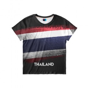 Детская футболка 3D с принтом Тайланд(Thailand) в Екатеринбурге, 100% гипоаллергенный полиэфир | прямой крой, круглый вырез горловины, длина до линии бедер, чуть спущенное плечо, ткань немного тянется | thailand | urban | город | мир | путешествие | символика | страны | таиланд | флаг