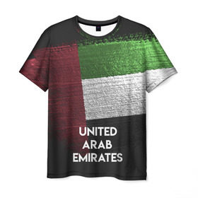 Мужская футболка 3D с принтом Арабские Эмираты в Екатеринбурге, 100% полиэфир | прямой крой, круглый вырез горловины, длина до линии бедер | urban | город | мир | путешествие | символика | страны | флаг