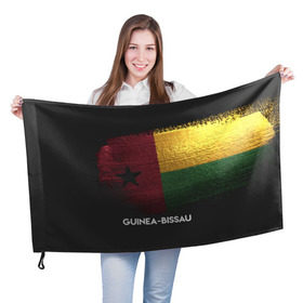 Флаг 3D с принтом Guinea-Bissau(Гвинея-Бисау) в Екатеринбурге, 100% полиэстер | плотность ткани — 95 г/м2, размер — 67 х 109 см. Принт наносится с одной стороны | urban | гвинея бисау | город | мир | путешествие | символика | страны | флаг