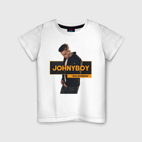 Детская футболка хлопок с принтом Johnyboy в Екатеринбурге, 100% хлопок | круглый вырез горловины, полуприлегающий силуэт, длина до линии бедер | Тематика изображения на принте: johnyboy | джонибой | джонни бой