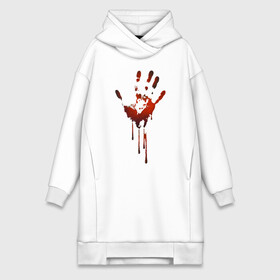 Платье-худи хлопок с принтом Отпечаток руки в Екатеринбурге,  |  | halloween | костюм на хэллоуин | кровавая рука | кровавый отпечаток | кровь | рисунок кровью | футболка для хэллоуина | хэллоуин
