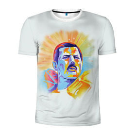 Мужская футболка 3D спортивная с принтом Freddie Mercury в Екатеринбурге, 100% полиэстер с улучшенными характеристиками | приталенный силуэт, круглая горловина, широкие плечи, сужается к линии бедра | Тематика изображения на принте: freddie mercury | queen | фредди меркьюри