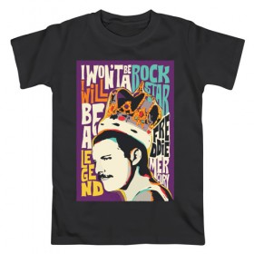 Мужская футболка хлопок с принтом Queen в Екатеринбурге, 100% хлопок | прямой крой, круглый вырез горловины, длина до линии бедер, слегка спущенное плечо. | Тематика изображения на принте: freddie mercury | queen | фредди меркьюри