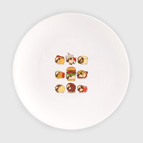 Тарелка с принтом Мопсы в Екатеринбурге, фарфор | диаметр - 210 мм
диаметр для нанесения принта - 120 мм | fastfood | pug | бургер | еда | кола | пицца | собака | фастфуд | хотдог | чипсы | шаурма