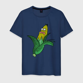 Мужская футболка хлопок с принтом Живая кукуруза в Екатеринбурге, 100% хлопок | прямой крой, круглый вырез горловины, длина до линии бедер, слегка спущенное плечо. | живая кукуруза | кукуруза | монстр | початок