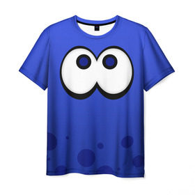 Мужская футболка 3D с принтом Splatoon Blue Squid в Екатеринбурге, 100% полиэфир | прямой крой, круглый вырез горловины, длина до линии бедер | Тематика изображения на принте: 