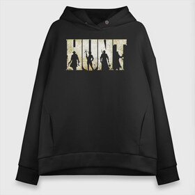 Женское худи Oversize хлопок с принтом Hunt Showdown Logo в Екатеринбурге, френч-терри — 70% хлопок, 30% полиэстер. Мягкий теплый начес внутри —100% хлопок | боковые карманы, эластичные манжеты и нижняя кромка, капюшон на магнитной кнопке | horror | hunt horrors of the gilded age | hunt showdown | hunt showdown logo | hunt: showdown | охота | ужасы золотого века