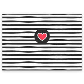 Поздравительная открытка с принтом Сердце в полоску в Екатеринбурге, 100% бумага | плотность бумаги 280 г/м2, матовая, на обратной стороне линовка и место для марки
 | Тематика изображения на принте: black | lines | mochino | белый | москино | полоски | полосы | сердечко | сердце | черный
