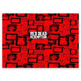 Поздравительная открытка с принтом red dead redemption 2 в Екатеринбурге, 100% бумага | плотность бумаги 280 г/м2, матовая, на обратной стороне линовка и место для марки
 | game | red dead | red dead redemption 2 | redemption 2 | rockstar games | бандиты | дикий запад | игры | ковбои | оружие