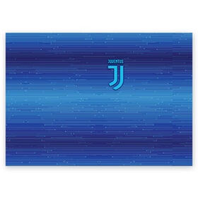 Поздравительная открытка с принтом Juventus new uniform в Екатеринбурге, 100% бумага | плотность бумаги 280 г/м2, матовая, на обратной стороне линовка и место для марки
 | Тематика изображения на принте: club | football | juventus | белый | италия | клуб | форма | черный | ювентус