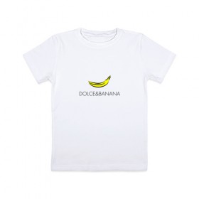 Детская футболка хлопок с принтом dolce&banana в Екатеринбурге, 100% хлопок | круглый вырез горловины, полуприлегающий силуэт, длина до линии бедер | dg | dolcegabbana