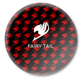 Значок с принтом Fairy Tail в Екатеринбурге,  металл | круглая форма, металлическая застежка в виде булавки | anime | fairy tail | аниме | сёнэн | хвост феи