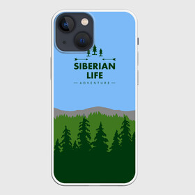 Чехол для iPhone 13 mini с принтом Сибирь в Екатеринбурге,  |  | Тематика изображения на принте: adventure | forest | hiking | nature | russia | siberia | taiga | traveling | trekking | лес | отдых | охота | природа | путешествия | россия | сибирь | тайга | туризм
