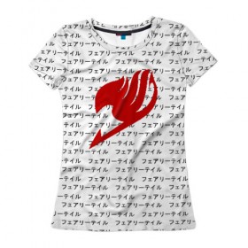 Женская футболка 3D с принтом Fairy Tail в Екатеринбурге, 100% полиэфир ( синтетическое хлопкоподобное полотно) | прямой крой, круглый вырез горловины, длина до линии бедер | anime | fairy tail | аниме | иероглифы | сёнэн | хвост феи