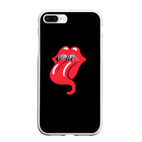 Чехол для iPhone 7Plus/8 Plus матовый с принтом Monsters Kiss в Екатеринбурге, Силикон | Область печати: задняя сторона чехла, без боковых панелей | halloween | jagger | lips | mick | monster | rock | rolling | stones | tongue | tooth | вольные | губы | джаггер | зубы | камни | катящиеся | мик | монстер | рок | странники | хеллоуин | хэллоуин | язык