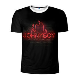 Мужская футболка 3D спортивная с принтом Johnyboy в Екатеринбурге, 100% полиэстер с улучшенными характеристиками | приталенный силуэт, круглая горловина, широкие плечи, сужается к линии бедра | Тематика изображения на принте: johnyboy | денис василенко | джонибой