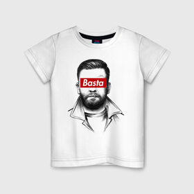 Детская футболка хлопок с принтом Basta в Екатеринбурге, 100% хлопок | круглый вырез горловины, полуприлегающий силуэт, длина до линии бедер | gazgolder | баста | газголдер | сансара