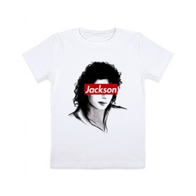 Детская футболка хлопок с принтом Michael Jackson в Екатеринбурге, 100% хлопок | круглый вырез горловины, полуприлегающий силуэт, длина до линии бедер | Тематика изображения на принте: jackson | michael | джексон | майкл