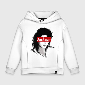 Детское худи Oversize хлопок с принтом Michael Jackson в Екатеринбурге, френч-терри — 70% хлопок, 30% полиэстер. Мягкий теплый начес внутри —100% хлопок | боковые карманы, эластичные манжеты и нижняя кромка, капюшон на магнитной кнопке | jackson | michael | джексон | майкл