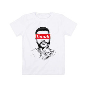 Детская футболка хлопок с принтом Timati в Екатеринбурге, 100% хлопок | круглый вырез горловины, полуприлегающий силуэт, длина до линии бедер | black star | rap | блек стар | мафия | олимп | рэп