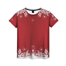 Женская футболка 3D с принтом Новогоднее чудо в Екатеринбурге, 100% полиэфир ( синтетическое хлопкоподобное полотно) | прямой крой, круглый вырез горловины, длина до линии бедер | 