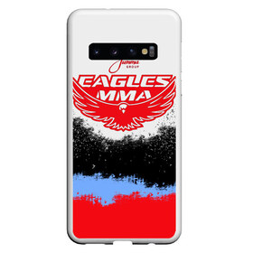 Чехол для Samsung Galaxy S10 с принтом Eagles MMA в Екатеринбурге, Силикон | Область печати: задняя сторона чехла, без боковых панелей | khabib | ufc | борьба | грепплинг | дагестан | дзюдо | нурмагомедов | орёл | самбо | хабиб