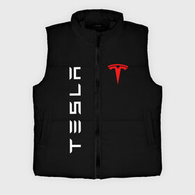 Мужской жилет утепленный 3D с принтом TESLA в Екатеринбурге,  |  | brand | car | elon mask | tesla | авто | бренд | илон | илон маск | маск | машина | тесла | электрокар